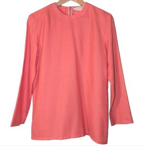 Vintage 70s J. Tiktiner Pink Made In France Long Sleeve Crew Neck Casual Top 6